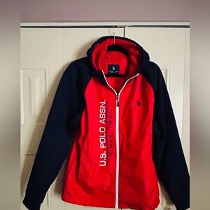 U.S. Polo Assn. Red and Navy Hooded Jacket